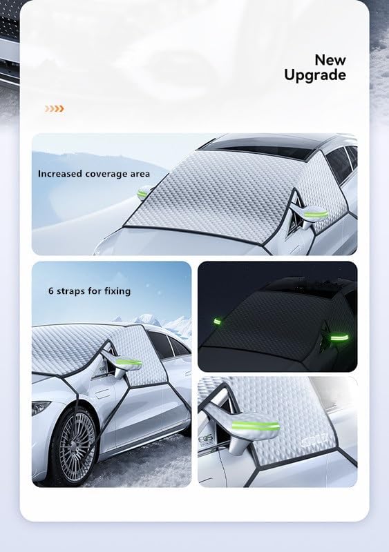 Car Windshield Snow Cover with Side Mirror and Hook, Magnetic Windshield Cover for Ice and Snow, Fit for Toyota 4Runner 2010-2024 2025