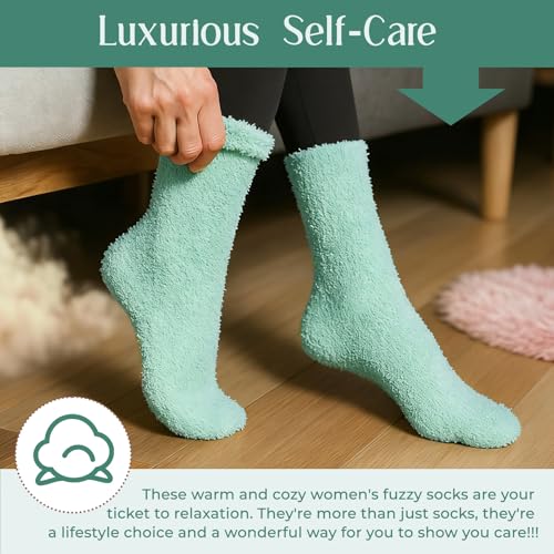 Image of American Trends Coral Fleece Cloud Fuzzy Socks Ultra-Soft Warm Sleep Socks Cozy Unisex Self-Care Gifts Boo Basket Stuffers