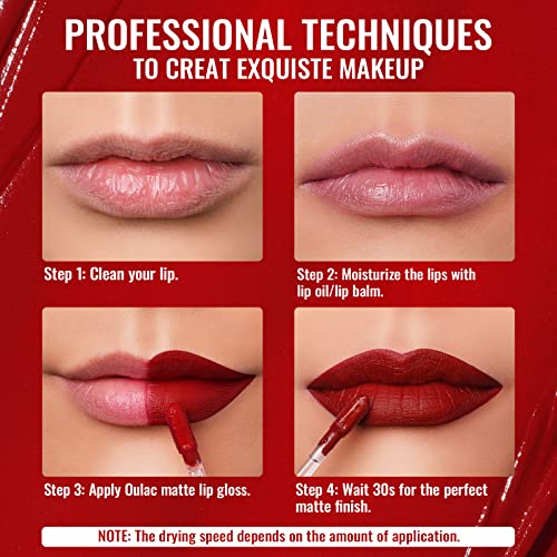 Oulac Matte Black Lipstick For Women, Liquid Lip Gloss Long Lasting, Cream Hightly Pigmented Lip Stain, Full-Coverage, Waterproof With Vitamin E & Rose Oil, Vegan, Cruelty-Free, M23 #TOP4