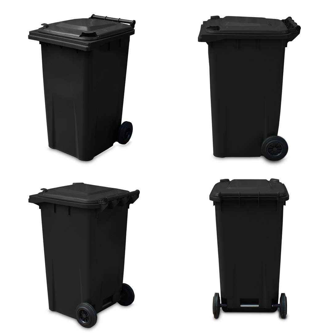 Yellowshield 240 Litre Wheelie Bin GREY/BLACK (Standard Household