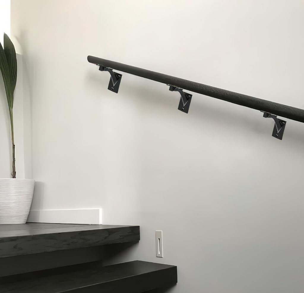 KHTUMEWARE-KH364 Matte Black Handrail Brackets 2-Pack in Matte Black — KHTUMEWARE