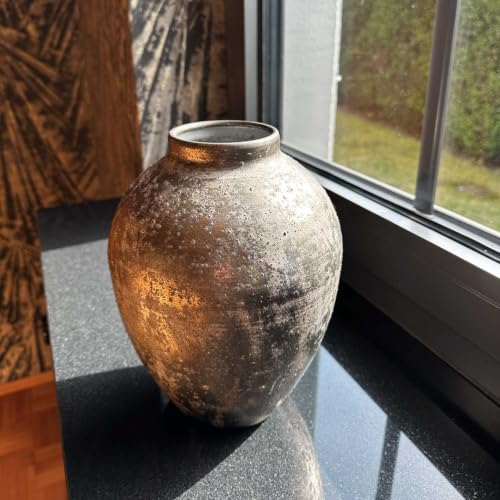 Vase à fleurs en métal doré de table pour branche et fleur séchée