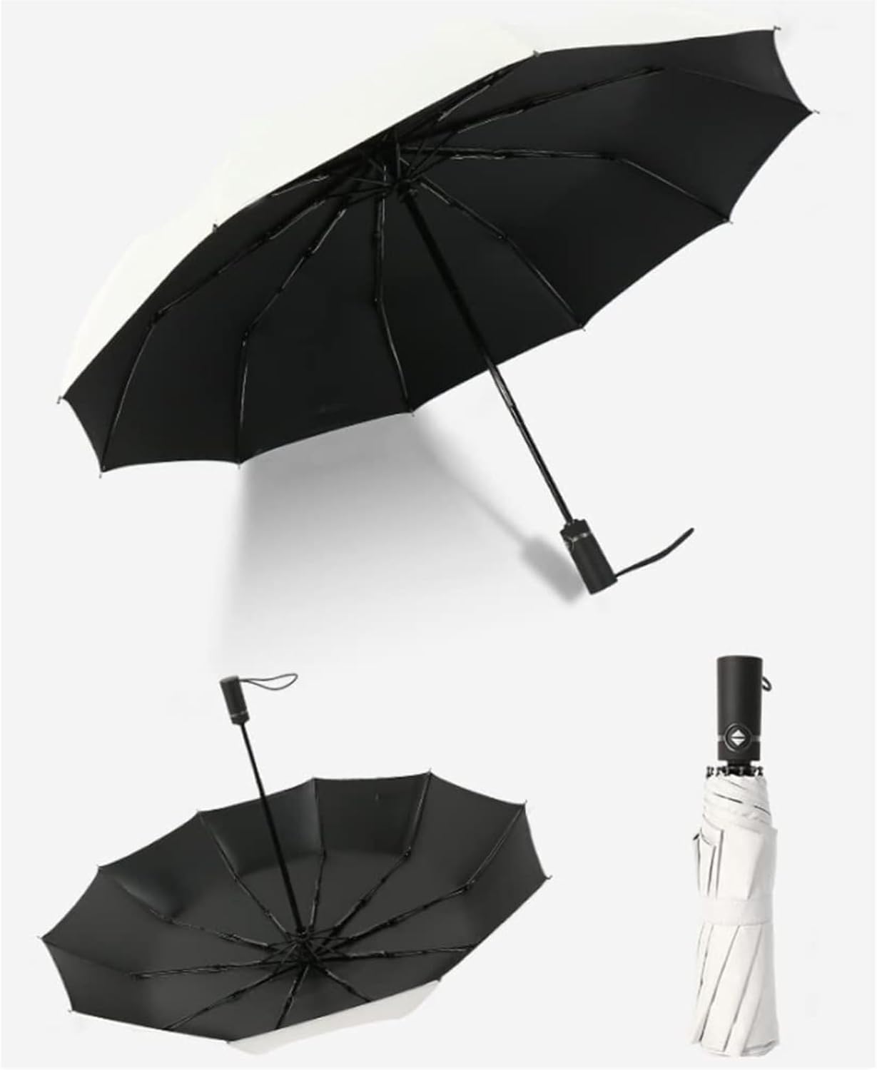 Portable Umbrella for Travel Compact Travel Umbrella Fully Automatic Sun Umbrella Business Ten Bone Reinforced Sun Umbrella Umbrella Outdoor(Blue)