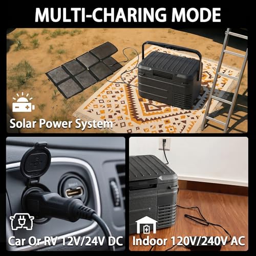 Image of 12 Volt Refrigerator, 11QT Mini Portable Car Fridge, Freezer Compressor Electric Cooler -4℉~68℉, 12 /24V DC 100-240V AC for Truck Van RV SUV Travel Camping Road Boat Trips