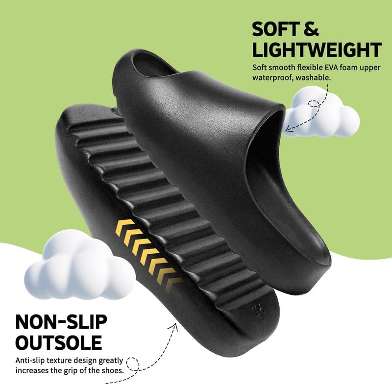 youermei Kids Cloud Slides, Non-Slip Pillow Slippers for Girls Boys Thick Sole Open Toe Slides Shower Shoes for Indoor Outdoor Bathroom Pool Beach Slippers - Image 4