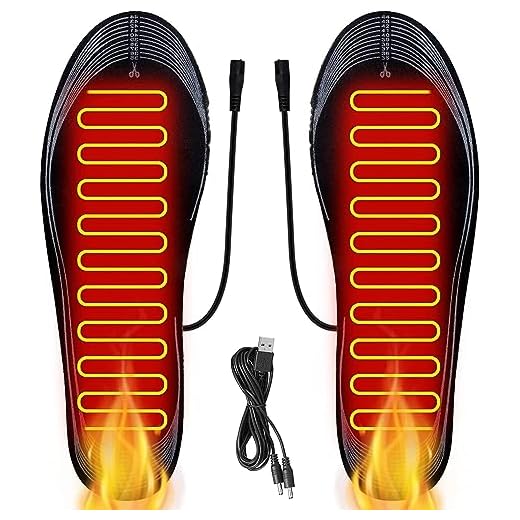 Plantillas Calefactables, Calentadores de Pies, Thermosoles con Cable USB, Suelas Calentables, Hombres Mujeres para al Aire Libre Invierno Senderismo Camping, Tamaño:35-45 Plantilla cortable, Lavable