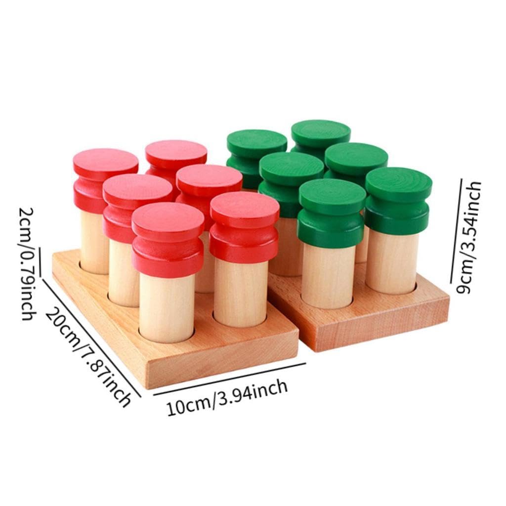 Juguete Sensorial para Niños Que Incluye Botellas Perfumadas Y Base de Madera: Material Educativo Que Fomenta El Reconocimiento de Olores Y La Concien