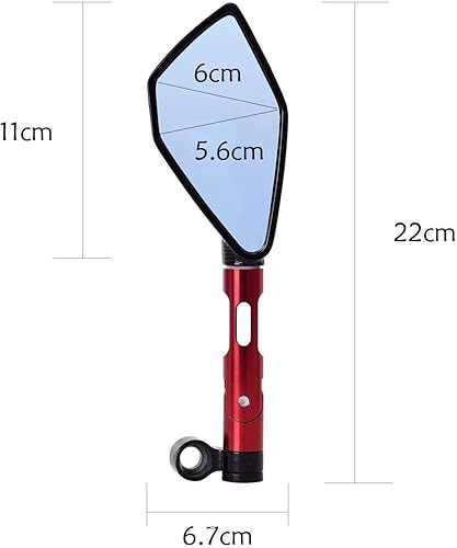 Miniatura 5 de General - Espejo retrovisor ajustable para motocicleta con perno roscado de 0.315 in y 0.394 in de aleación de aluminio, espejo retrovisor