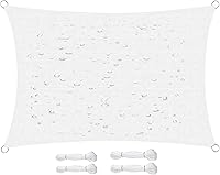 Vista 9 de Toldo tipo vela para exteriores, 6 x 7 pies, vela impermeable con bloqueo UV, tela resistente, protección solar, resistente al viento, grado