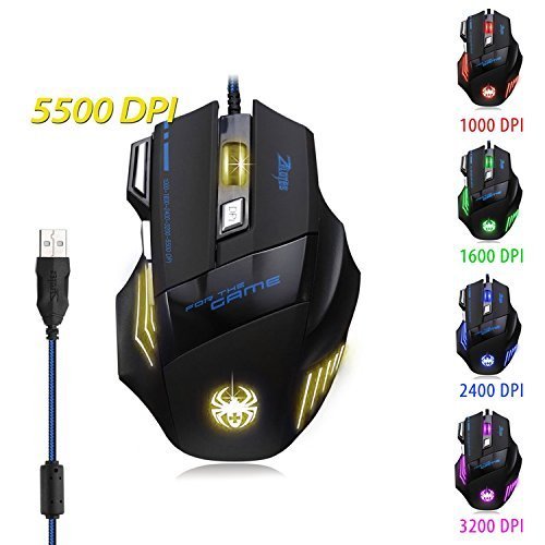 Amazon.in Buy Wired Gaming Mouse Zelotes Professional LED 7 Button T80 Wired USB Optical Mice