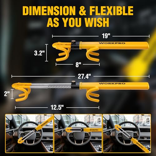 WORKPRO Heavy-Duty Steering Wheel Lock