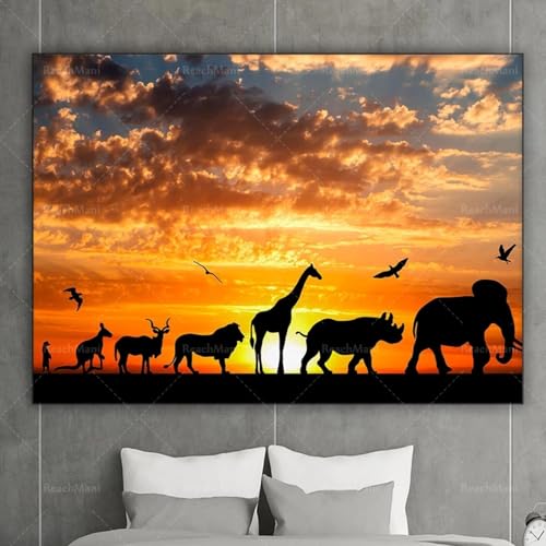 Peinture d'animaux sauvages toile canvas haute définition décoration 60x90cm