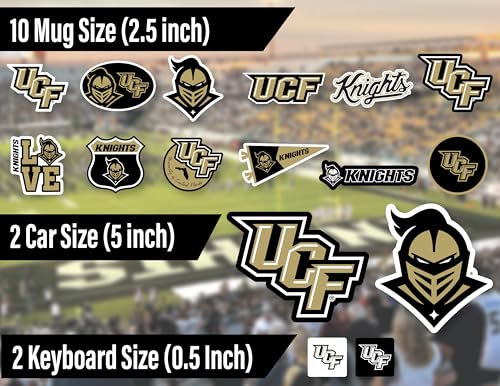 Image of UCF Stickers Knights Decals Car Water Bottle Vinyl Football Gifts 14 Pc