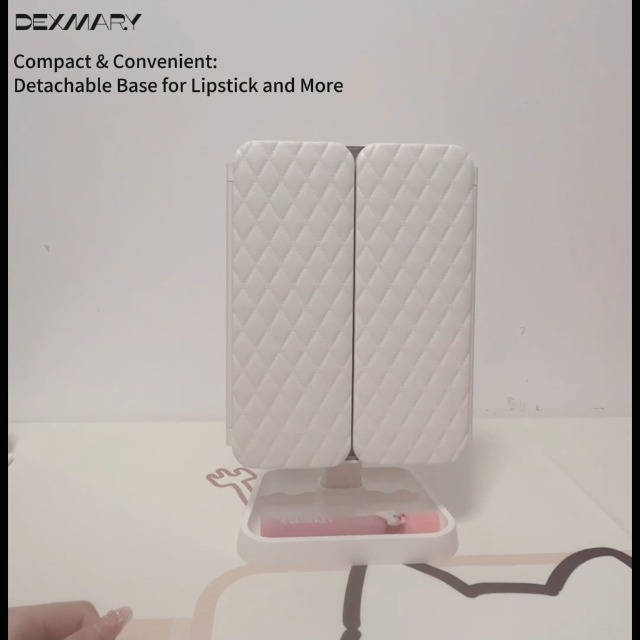 Espejo de maquillaje LED tríptico con luces y aumento 3X miniatura 7