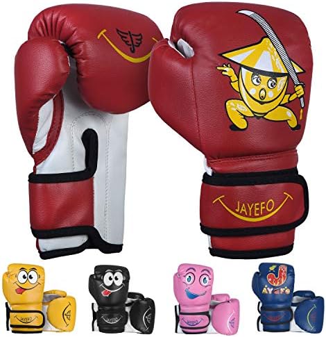 Jayefo Boxing Gloves for Kids & Children - Youth Boxing Gloves for Boxing, Kick Boxing, Muay Thai and MMA - Beginners Heavy Bag Gloves for Heavy Boxing Punching Bag - 6 Oz - Red