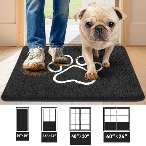 Bcoimo Super Absorbent Dog Door Mat, 30"*20" Anti Slip Mat for Muddy Paws | Pet Rugs for Dirty Paws Washable that Absorbs Moisture and Dirt, for Dog Cage and Pet Resting Carpet - image 2