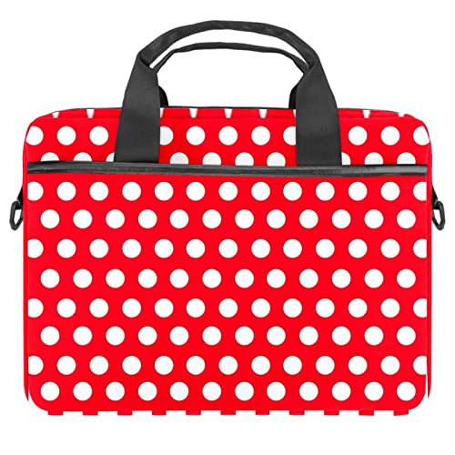 Sac ordinateur portable rouge à pois colorés - Design unique et gai en bandoulière