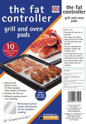 4 X 10 FAT CONTROLLERS. FAT TRAPPER COOKING PADS. GRILL & OVEN. ABSORBS FAT