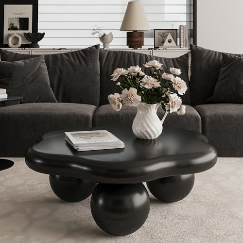BSYEIO 35" Cloud Coffee Table with 3 Ball Legs, Modern