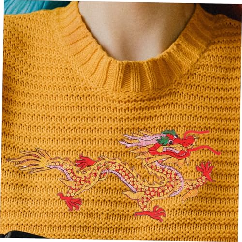Patch brodé dragon rouge thermocollant SHINEOFI pour customisation de vêtements