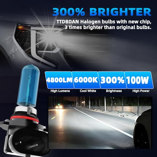 TTDBDAN Headlights Compatible with 2013 2014 2015 Chevy Malibu Halogen Headlight Bulbs,9005/HB3/H10 High Beam & H11/H8/H9 Low Beam Headlight Bulbs For Malibu,Plug And Play,Pack of 4