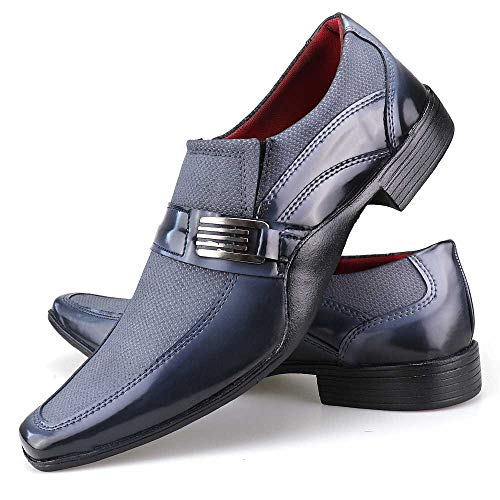 Kit 3 Pares Sapato Social Neway WS Shoes Masculino Cinza, Vinho e Preto + Relógio