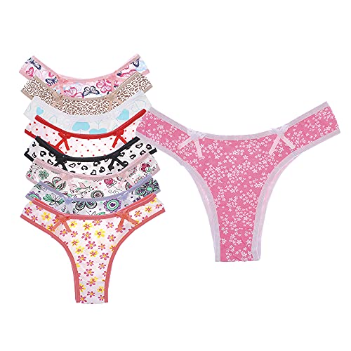 Kit 10 Calcinhas Algodão tanga Adulto Juvenil Estampadas Promoção Tamanho:M;Cor:Branco