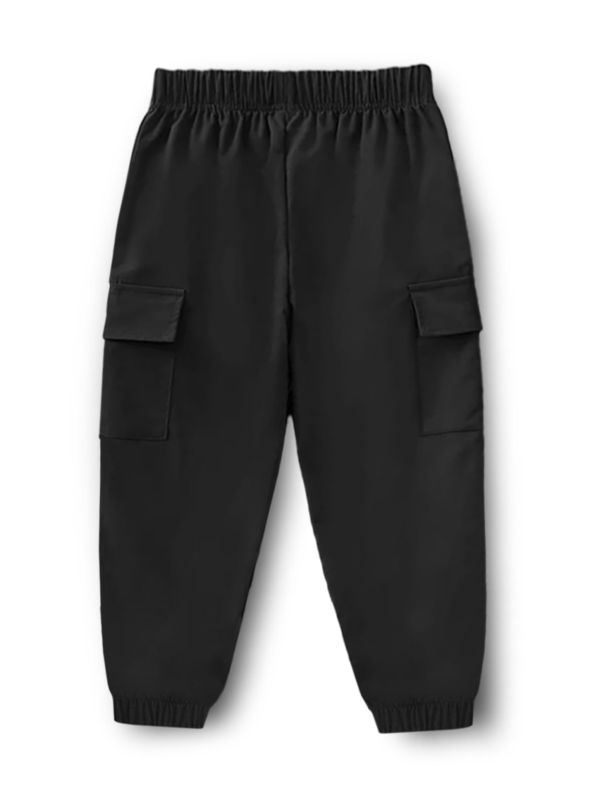 Trampoline Kids Joggers Trackpants Pack of 2 - Black & Grey | Knit Cargo Style Pants for Boys & Girls | Soft Elastic Waist Track Bottoms with Pockets for 18-24 Months | TRM-CRG-252 1