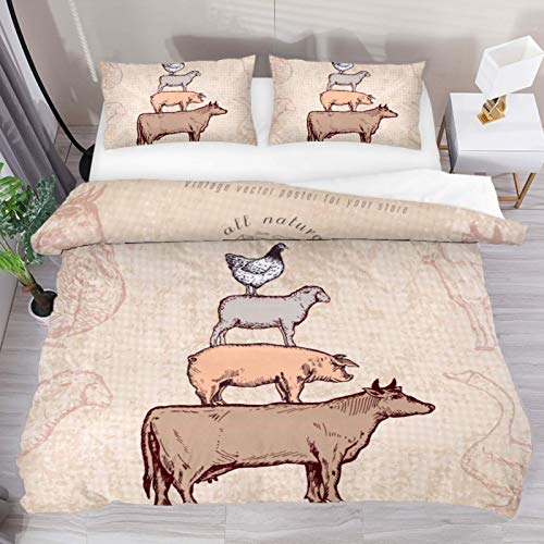 Heoeh Farm Pyramid Duvet Cover Set Queen Size Kids Bedding Sets Comforter Cover With Soft Lightweight Microfiber 1 Duvet Cover And 2 Pillowcase #TOP8