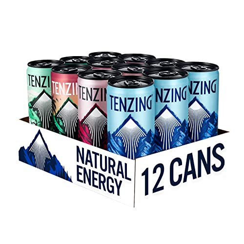 TENZING Natural Energy Drink, Mixed Pack, Plant Based, Vegan, & Gluten Free (Pack of 12) - Packaging may vary