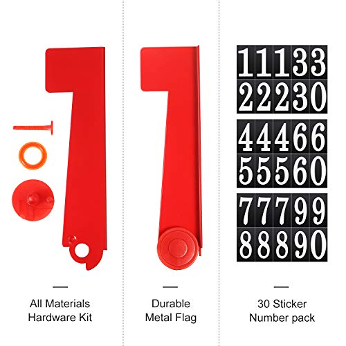 Mailbox Replacement Flag Kit Mailbox Flag Stainless Steel Red Flag With Self Stick Mailbox Number Stickers Sheet White #TOP1