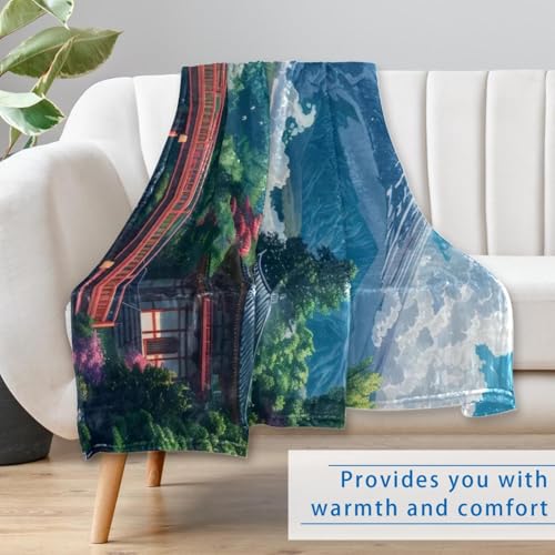 Couverture Mount Fuji chaude 150x100 cm pour lit et canapé - 7