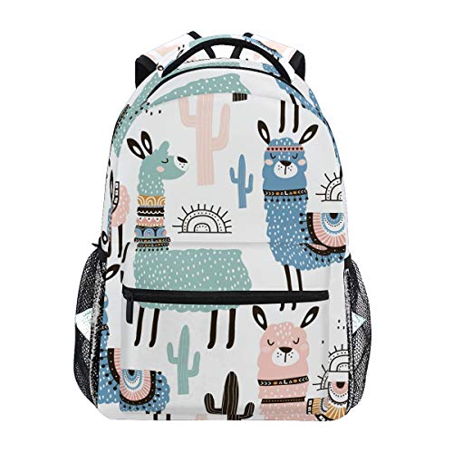 Mochila Escolar Llama Cactus Linda para niños  niñas   Bolsa de Viaje