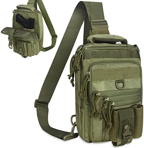 DegeTMVe Dual Pistol Holster Chest Bag Concealed Carry Sling Crossbody Tactical Range Gun Convertible Backpack Shooting Hunting