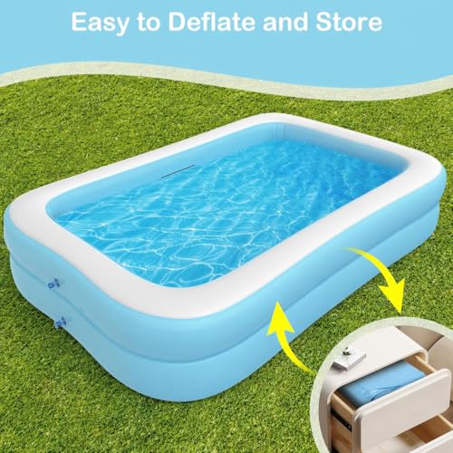Image of 7 Feet Rectangular Inflatable Pool for Kids & Toddlers | Family Swimming Pool for Backyard | Durable Child-Safe PVC Inflatable Pool, Portable & Easy Inflate
