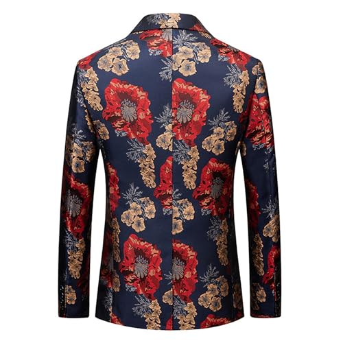 Men's Flower Print Business Stylish Blazers Banquet Performance Suit Jacket Fashion Versatile Sport Coat4