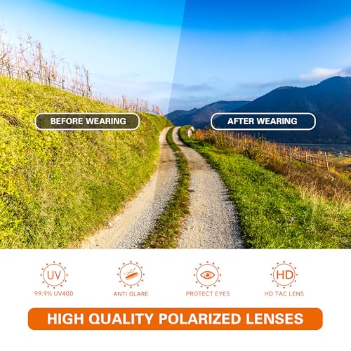 suoso Polarized Sports Sunglasses for Men, UV400 Wrap Around TR90 - Image 6