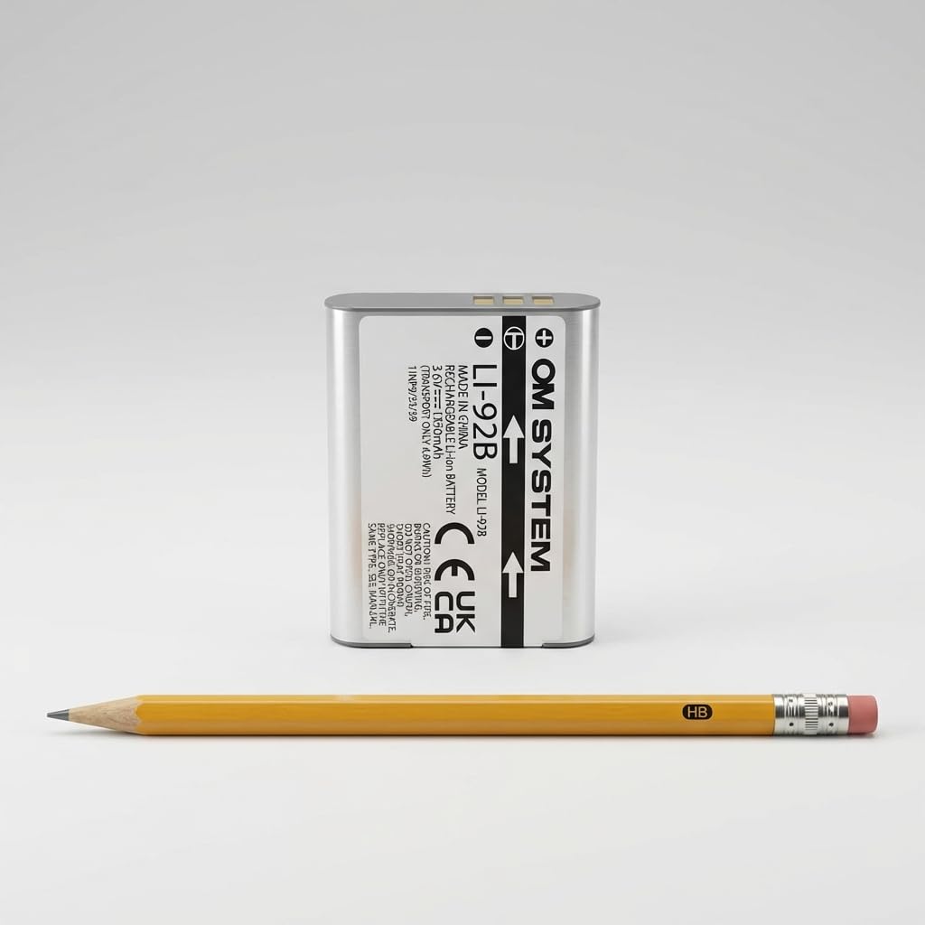 OM SYSTEM LI-92B Batteria Ricaricabile 1350mAh per Fotocamere Tough TG-7, Compatibile con Modelli Olympus TG-6, TG-5, Lunga Durata agli Ioni di Litio e Ricarica Veloce