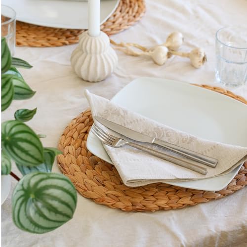 Set de table ovale tressé jacinthe d'eau lavable 40x30 de table cuisine - 5