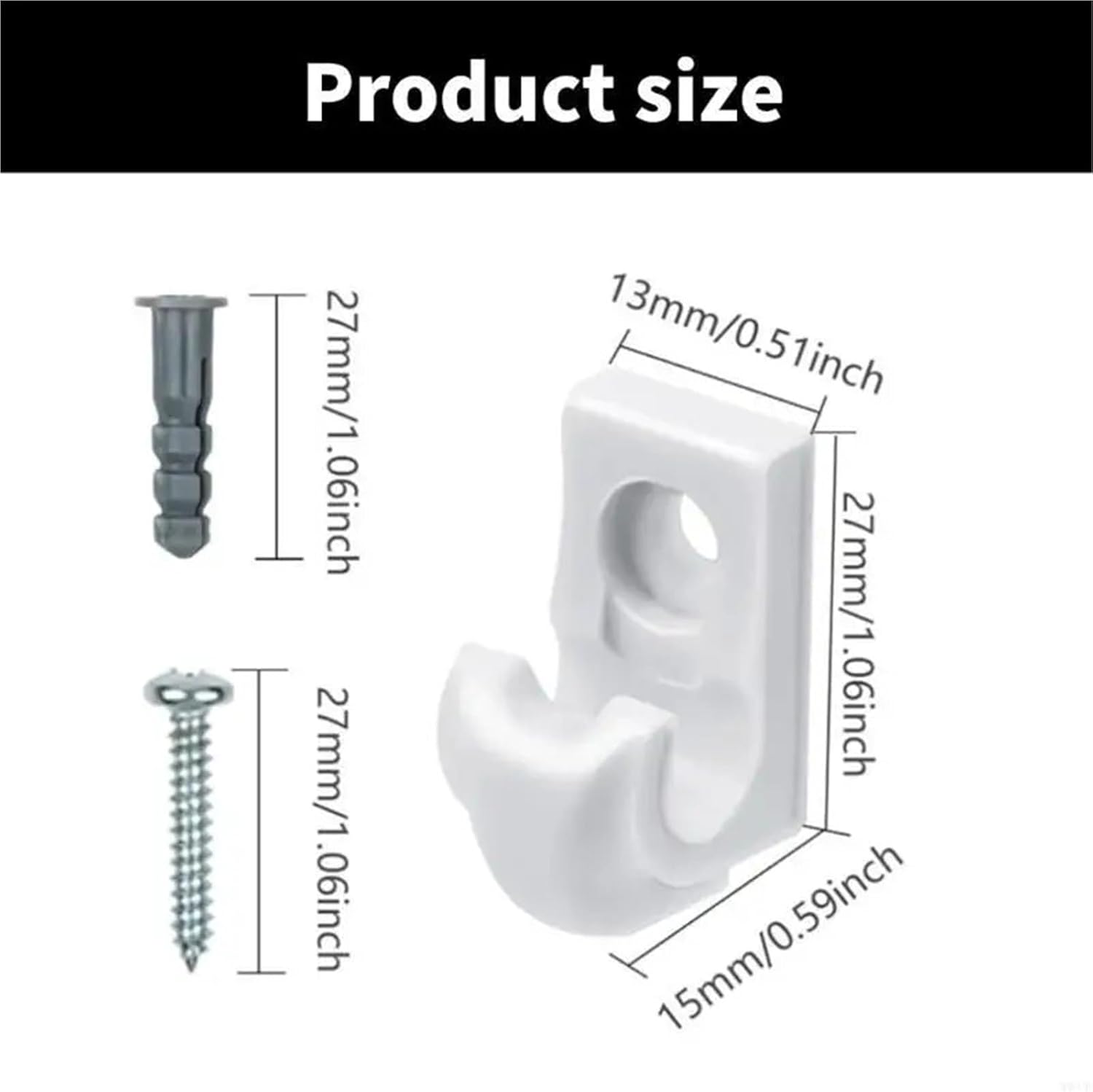 String Light Hanger Hooks 60Pcs Ceiling Hooks Multifunction Screw Decorations for Party Patio Plants Wind Chimes(White)