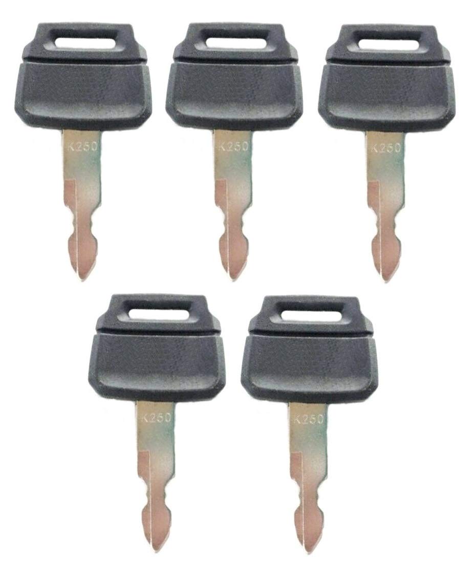 5 Pack Keys for Kobelco New Holland Case Excavators Kawasaki Loader 2420WL2420, K250 (5)