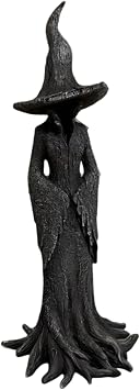 Cracker Barrel Witch Statue, Gothic Halloween Resin Figurine, Halloween Witch Figurines, Indoor Tabletop Display Figure, Home Office Holiday Party Decoration Ornament 12
