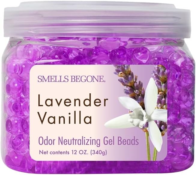 4 pack -Smells Begone 52612 Odor Neutralizing Gel, 12 oz Jar, Lavender, Vanilla,