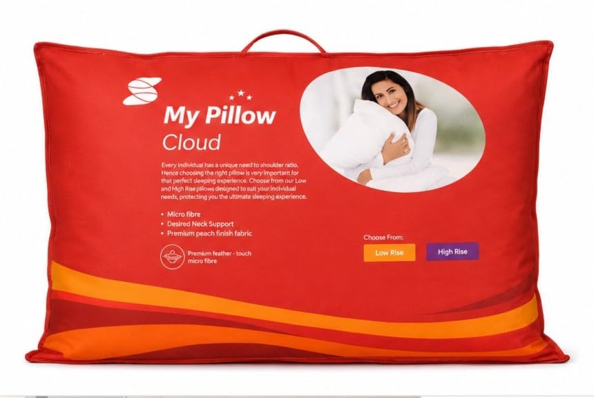MS Classic Marketing Cloud Cotton Fibre Soft Pillow with Pillow Cover | Ultra Soft & Breathable | Premium Fibre Filled Bed Pillow | White | Standard Size | Pack of 2-image-47