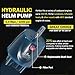 Hydraulic Steering Kit 150HP for Outboard Boat Engines -409.7kgf Output,26.8ft Cuttable Hose,6.9MPa Helm, Dual-Lock Cylinder -For Yamaha/Mercury/Honda/Suzuki/Single Engine Outboards,For 3/4