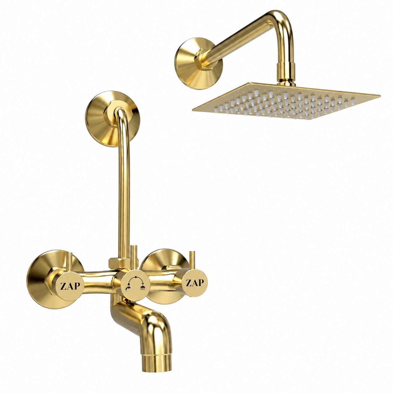 ZAP Elixir Gold 2-in-1 Shower Mixer Tap Set -1