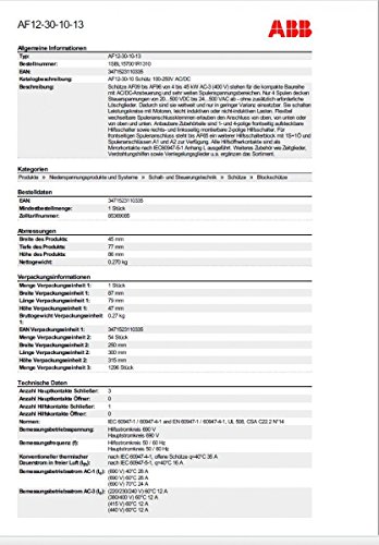 ABB 1SBL157001R1310 contacteur tripolé de commande industriel