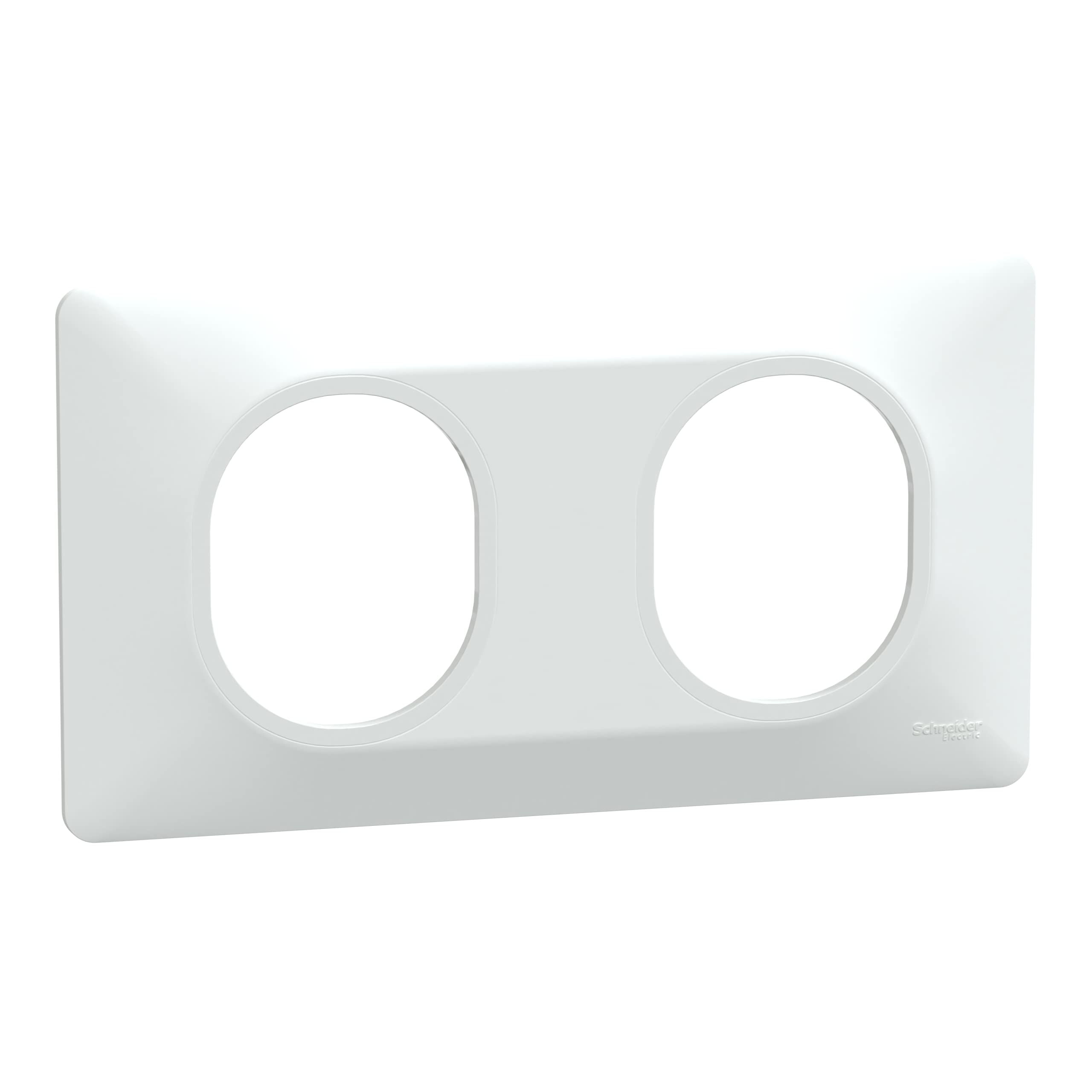 Schneider Electric Ovalis Plaque de finition 2 postes Horizontal entraxe 71 mm Blanc