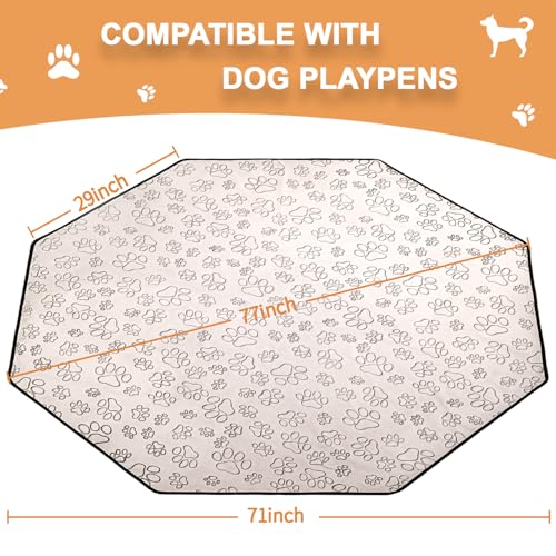 Image of Qeils Reusable Puppy Pads, Washable Pee Pads for Dogs, Specifically Designed for 8 Panels for Dog Playpen Kennel Waterproof Non Slip Wee Wee pad, Absorbent Training Pads Extra Large