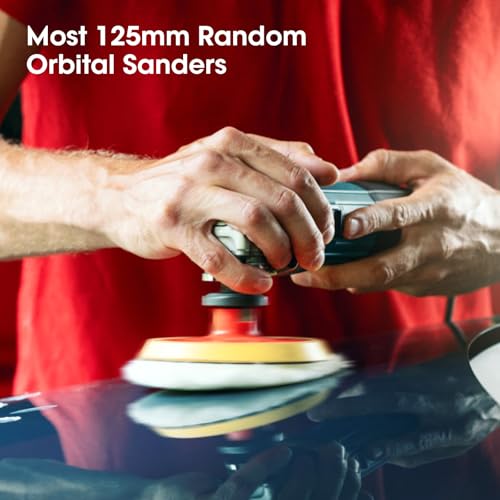 Polierpads Polieraufsatz Kompatibel mit Exzenterschleifer Lammwolle Polierscheiben Polierhauben für Exzenterschleifer mit Klett für Autoscheinwerfer, Korkböden usw-4Stück 125mm